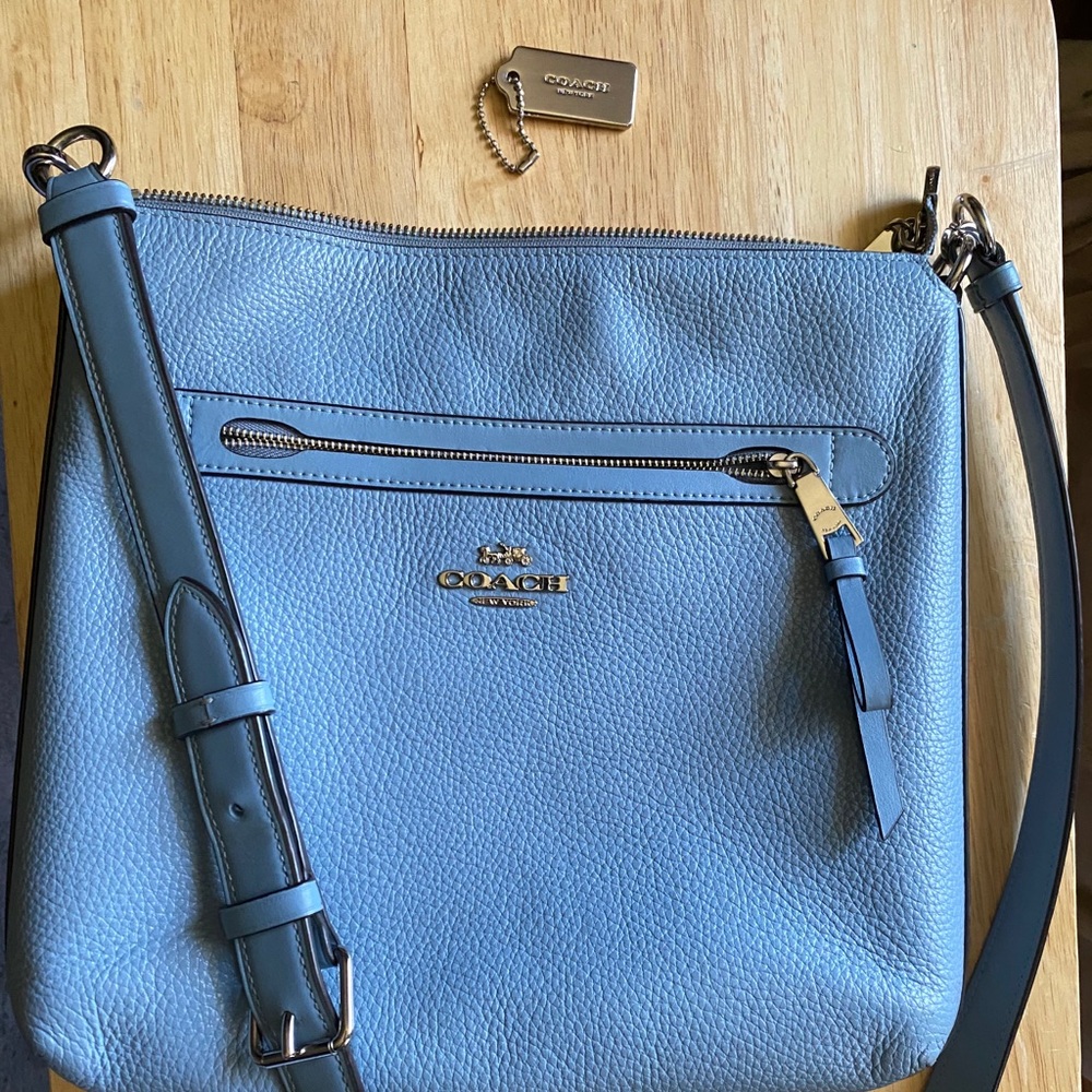 SOLD Baby Blue Periwinkle Coach Crossbody “Mae”